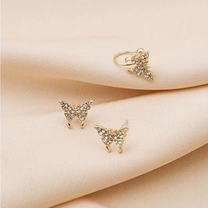 3PC Gold Butterfly Earrings